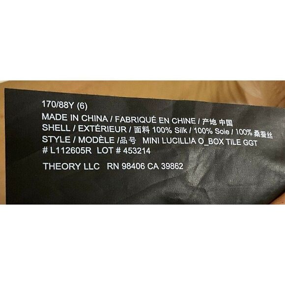 Theory Mini Lucillia Silk Dress, Size 6, Navy/White Print, Elegant Style #NWT - Picture 14 of 15